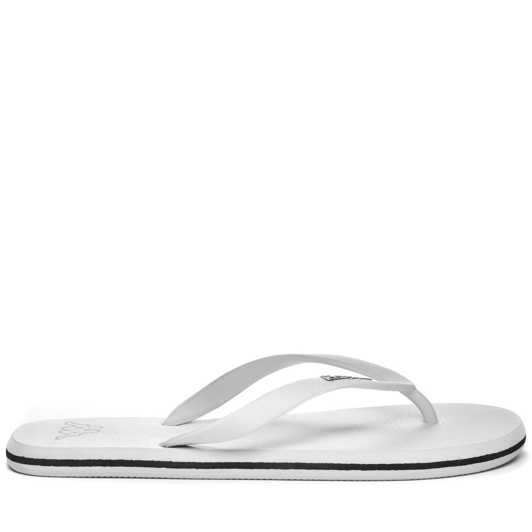 Tongs de natation blanches unisexes avec tige en caoutchouc main