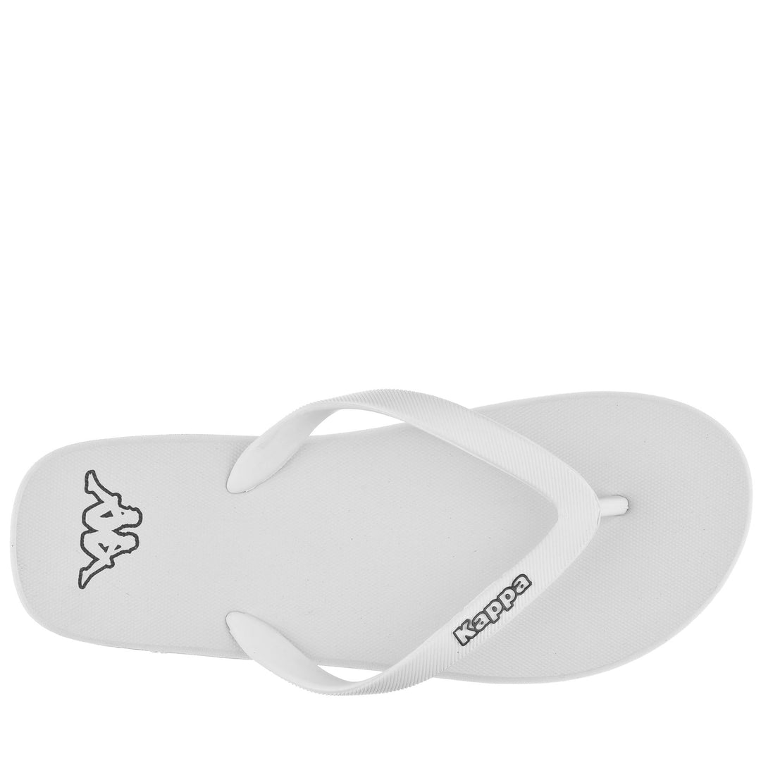 Tongs de natation blanches unisexes avec tige en caoutchouc main