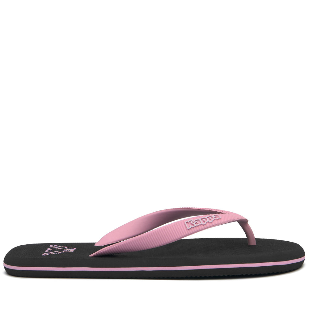 Black and Pink Unisex Rubber Flip-Flops for Swimming 02