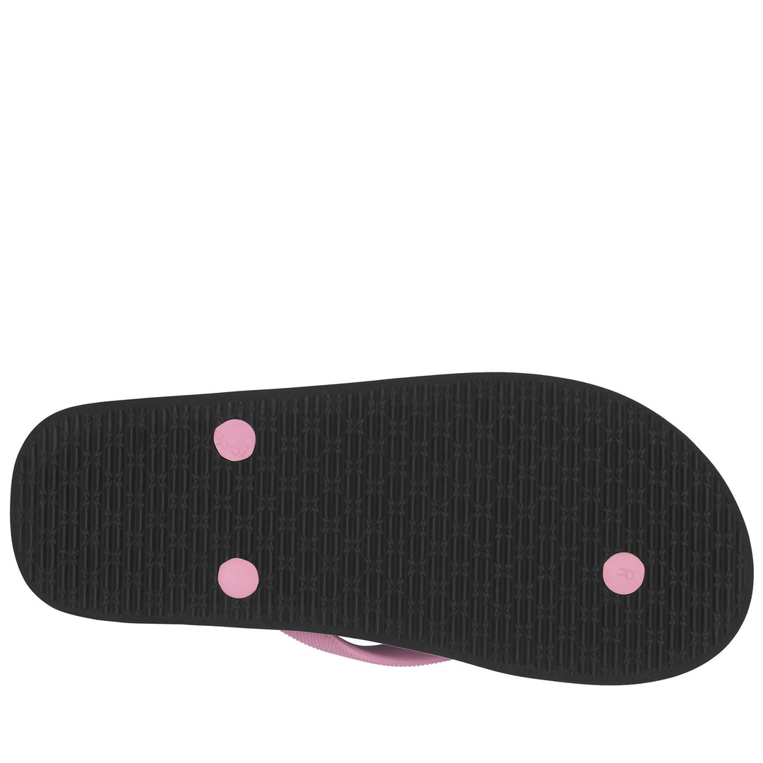 Tongs unisexes en caoutchouc noir et rose pour la natation main