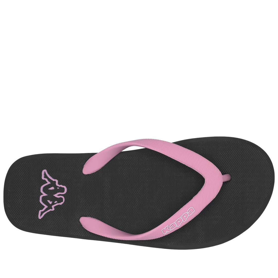 Tongs unisexes en caoutchouc noir et rose pour la natation main