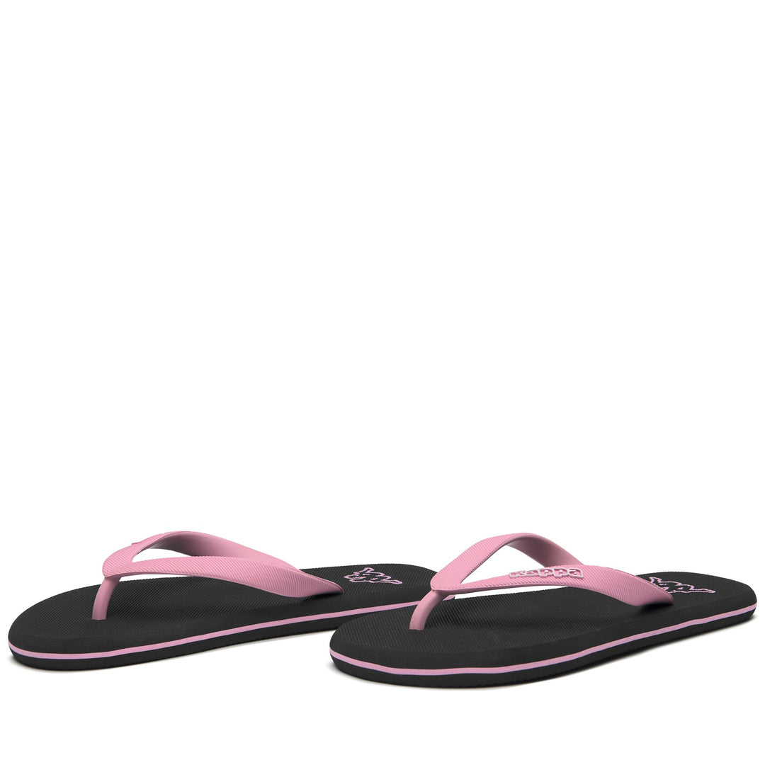 Black and Pink Unisex Rubber Flip-Flops for Swimming 01