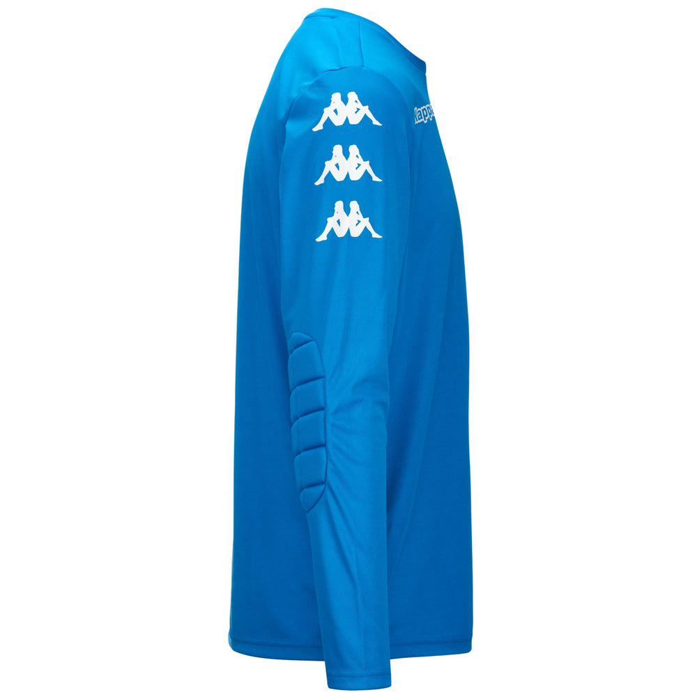 Maillot de gardien de but bleu pour homme, manches longues, en tissu texturé 02