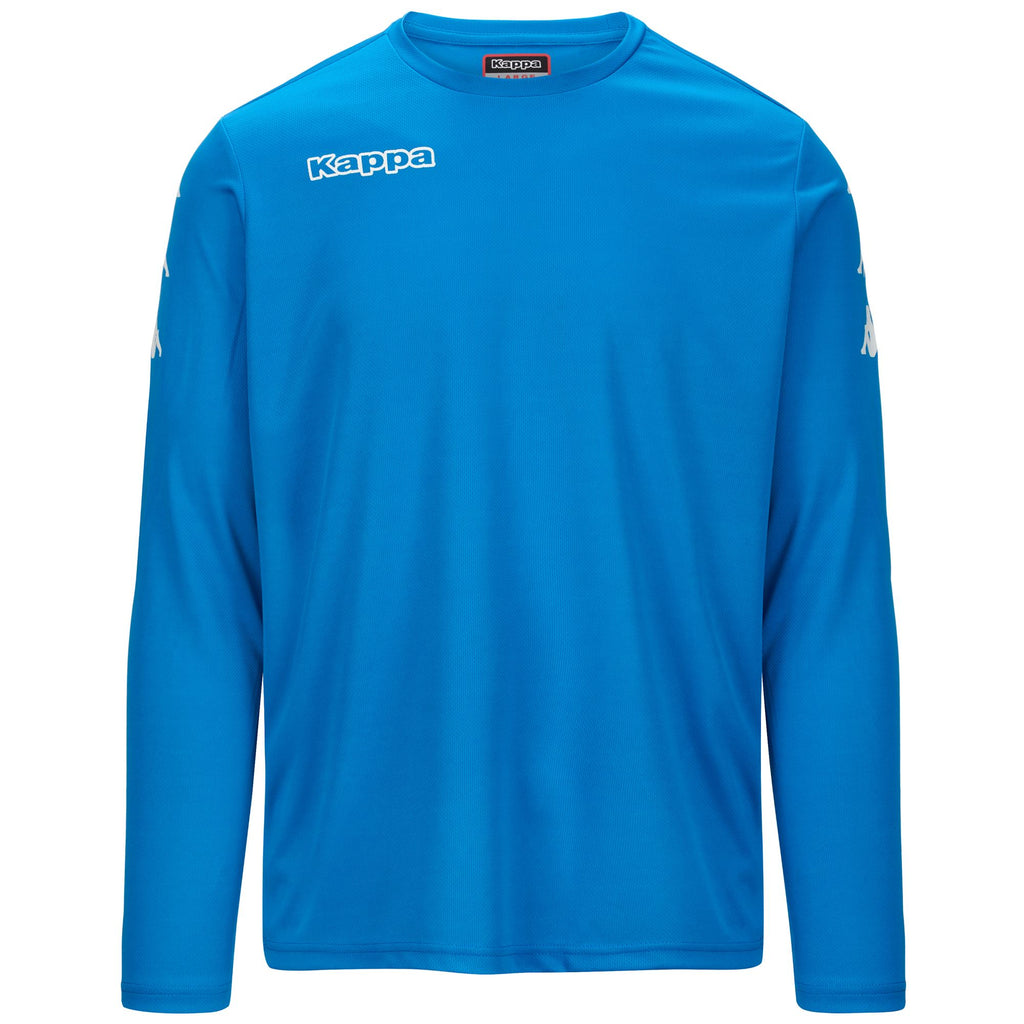Active Jerseys Man KAPPA4FOOTBALL GK TEE Shirt Blue Fluorescent