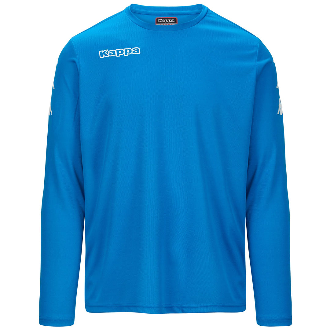 Maillot de gardien de but bleu pour homme, manches longues, en tissu texturé 01