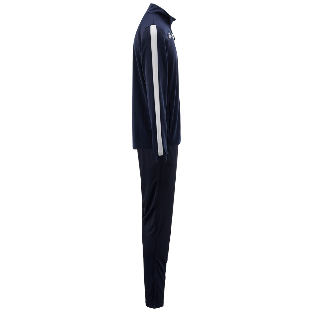 Survêtement de football bleu pour homme, coupe ajustée, en tissu piqué tricot 02