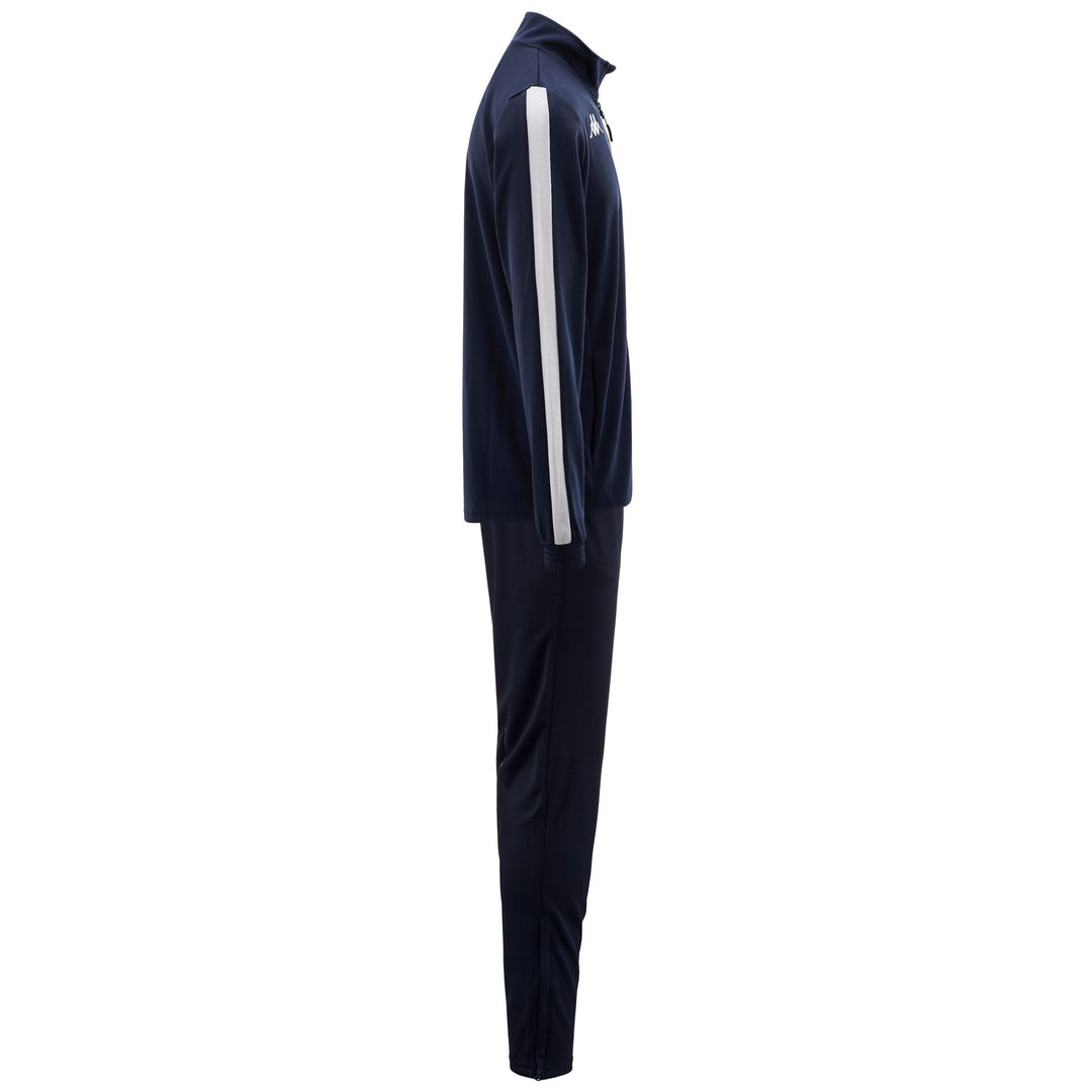 Survêtement de football bleu pour homme, coupe ajustée, en tissu piqué tricot main