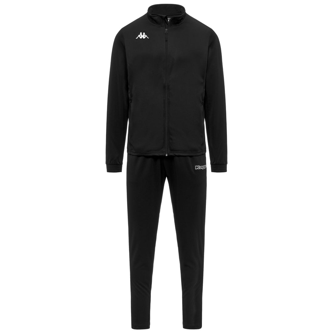 Black Men's Slim Fit Soccer Tracksuit in Piquè Tricot Fabric 01