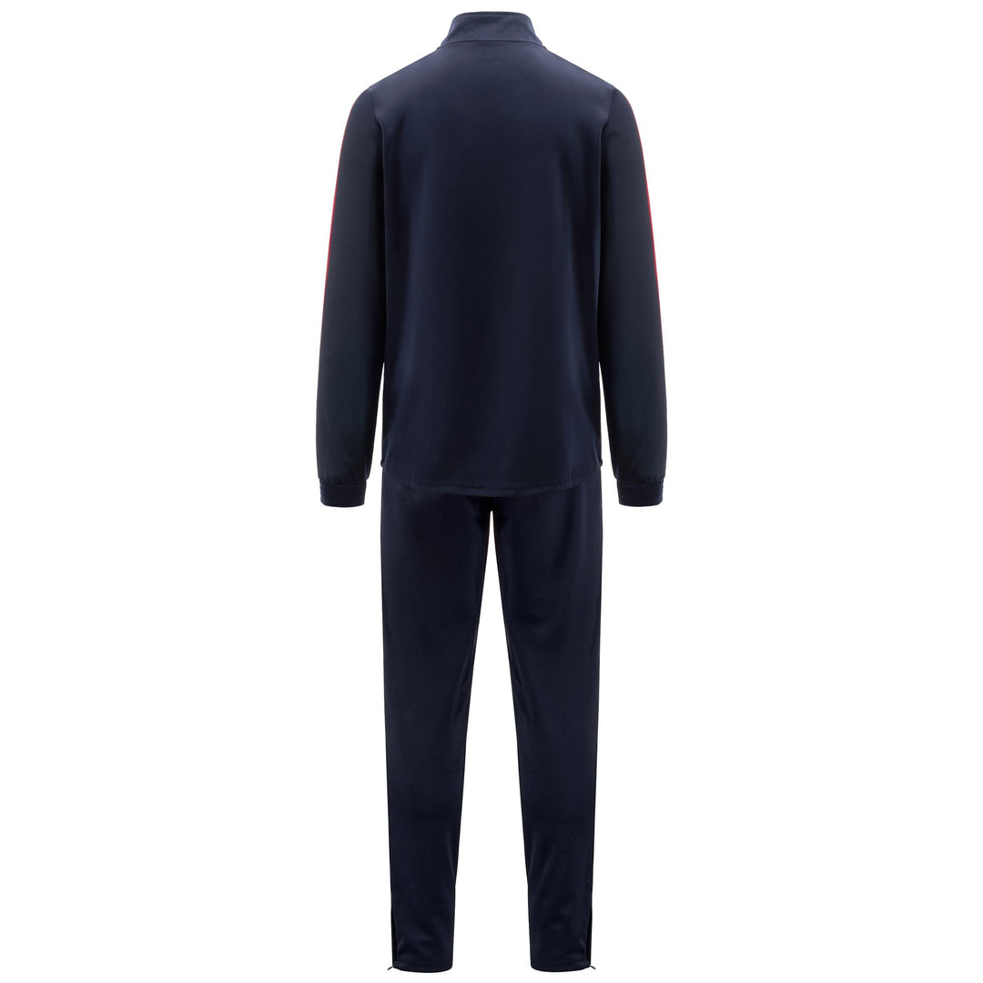 Survêtement de football bleu pour homme, coupe ajustée, en tissu piqué main