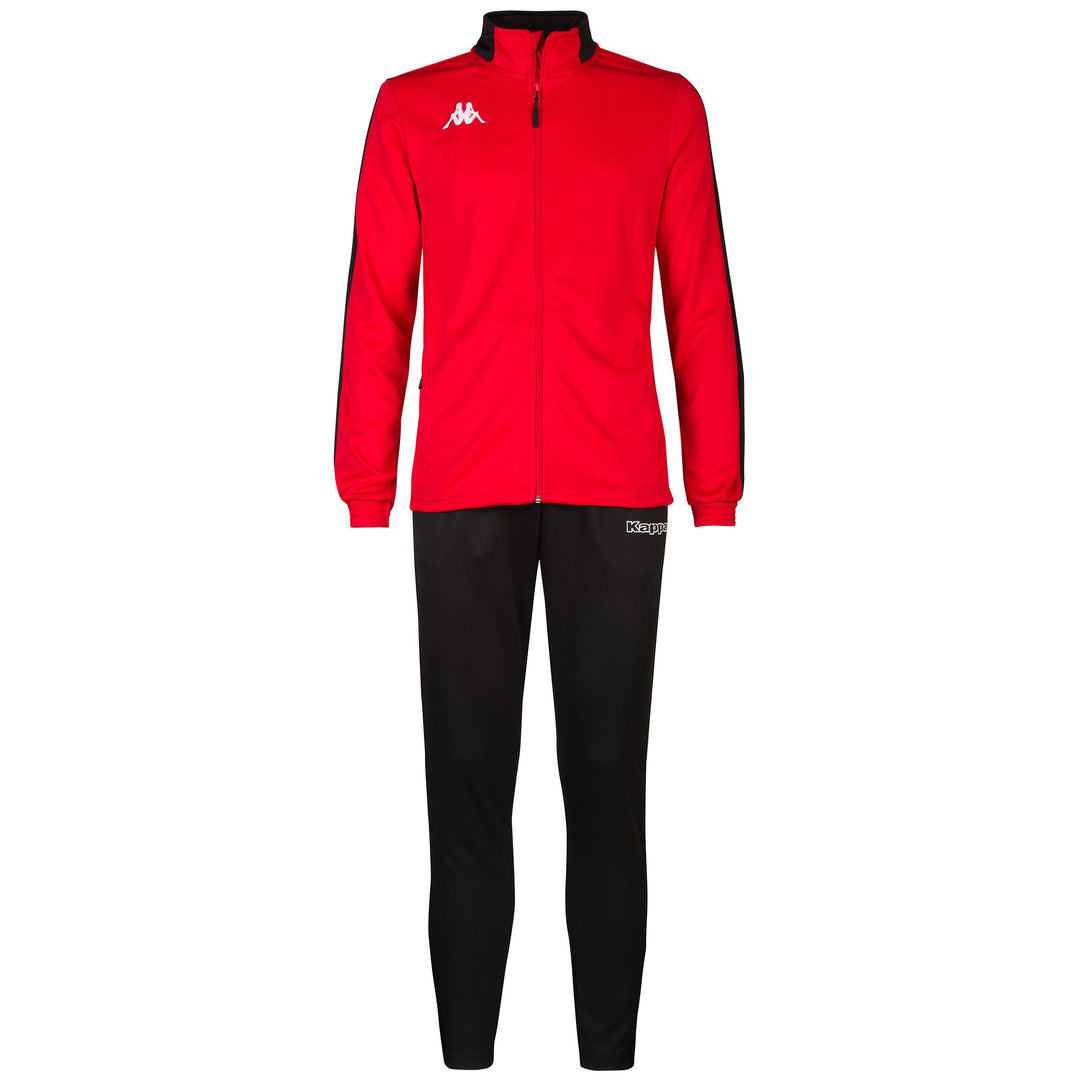 Black Red Men's Football Tracksuit in Polyester. 01