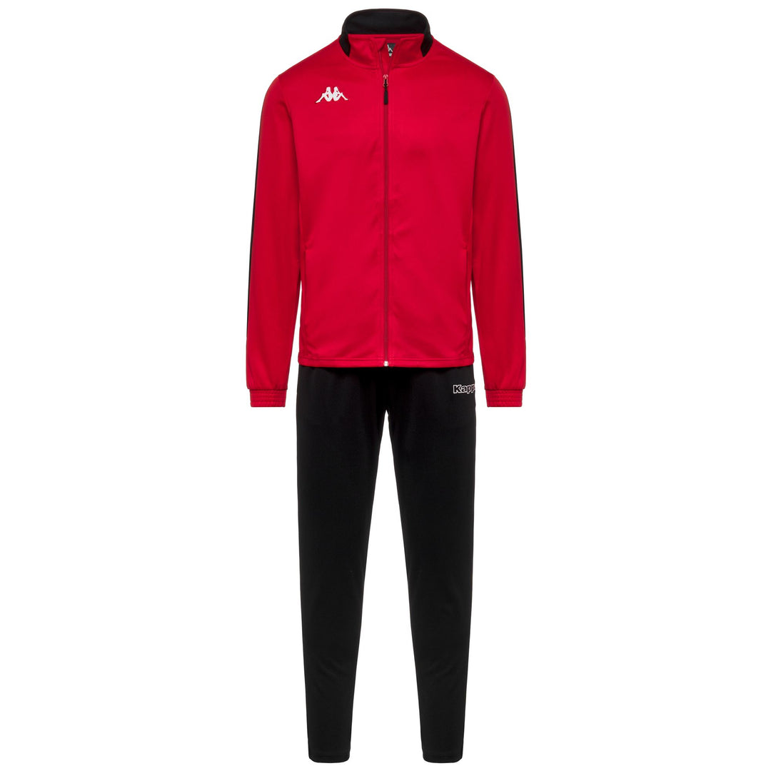 Survêtement de football rouge pour homme, coupe ajustée, en tissu piqué tricot 01