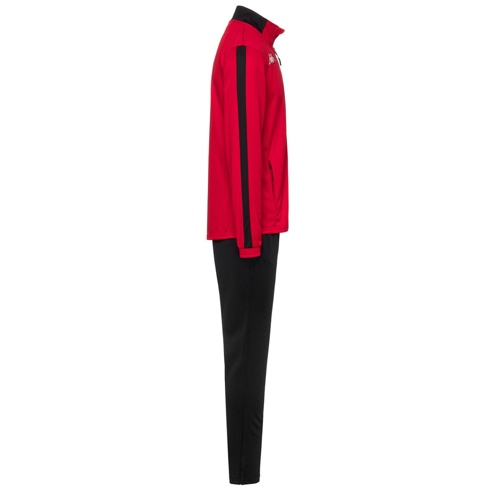 Survêtement de football rouge pour homme, coupe ajustée, en tissu piqué tricot 02