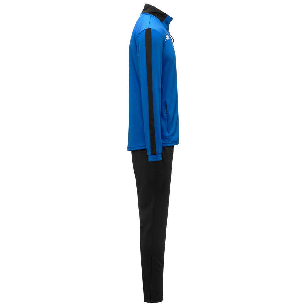 Survêtement de football bleu pour homme, coupe ajustée, en tissu piqué tricot 02
