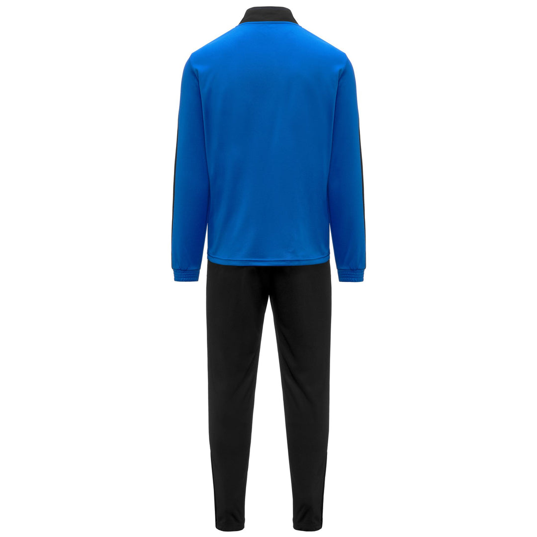 Survêtement de football bleu pour homme, coupe ajustée, en tissu piqué tricot main