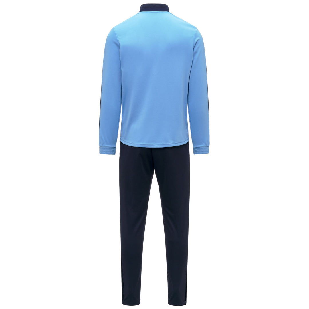 Survêtement bleu pour homme, coupe ajustée, en tissu piqué tricot main