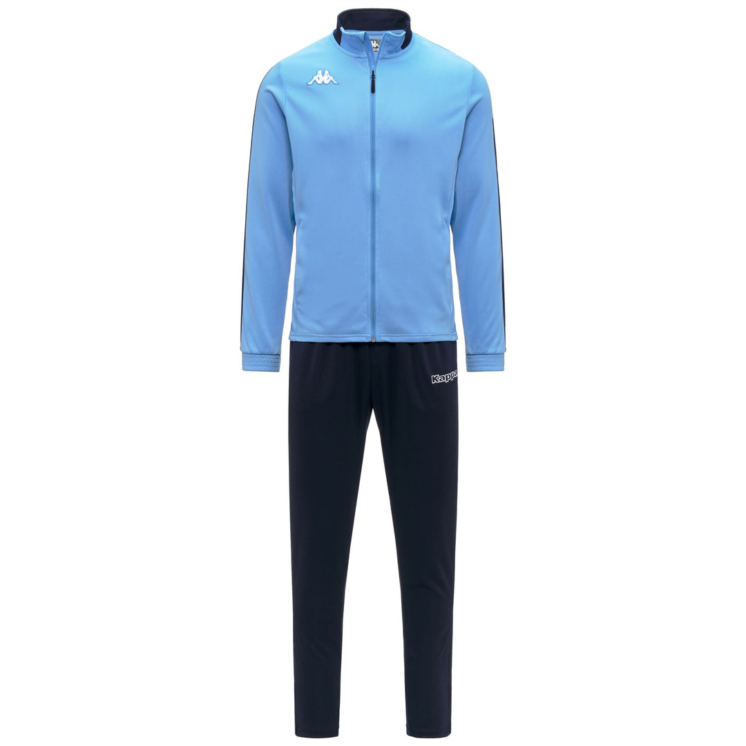 Survêtement bleu pour homme, coupe ajustée, en tissu piqué tricot 01