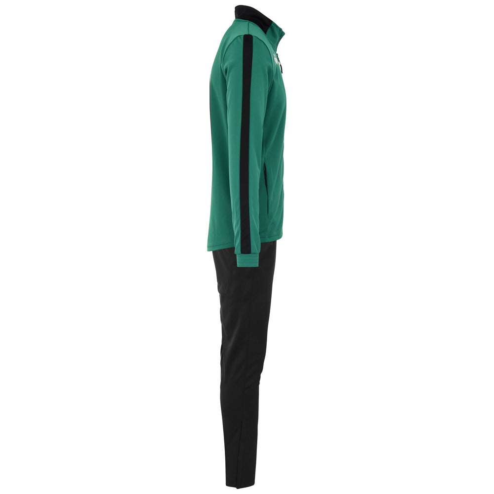 Black Green Men's Football Tracksuit in Piquè Polyester. 02