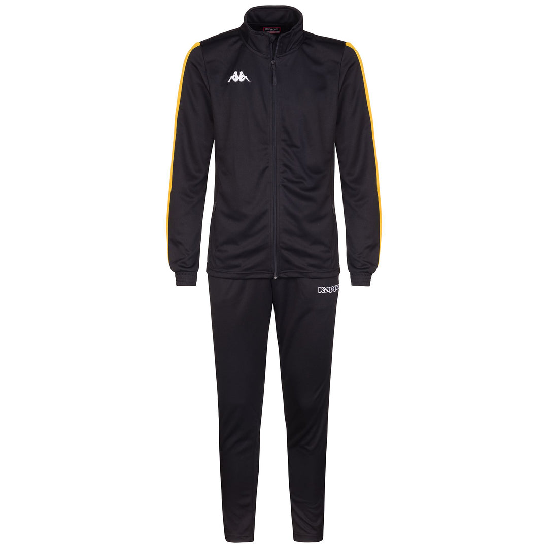 Yellow Black Men's Football Tracksuit in Piquè Fabric. 01
