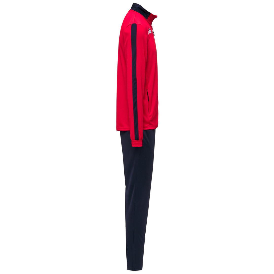 Survêtement de football rouge pour homme, coupe ajustée, en tissu piqué tricot main