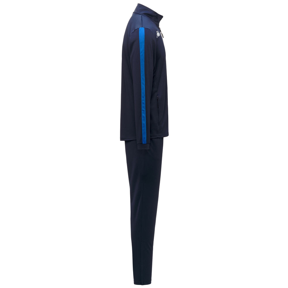 Survêtement de football bleu pour homme, coupe ajustée, en tissu piqué tricot 02