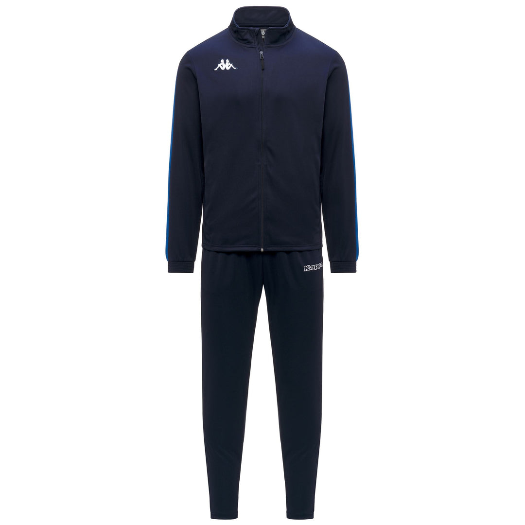 Survêtement de football bleu pour homme, coupe ajustée, en tissu piqué tricot 01