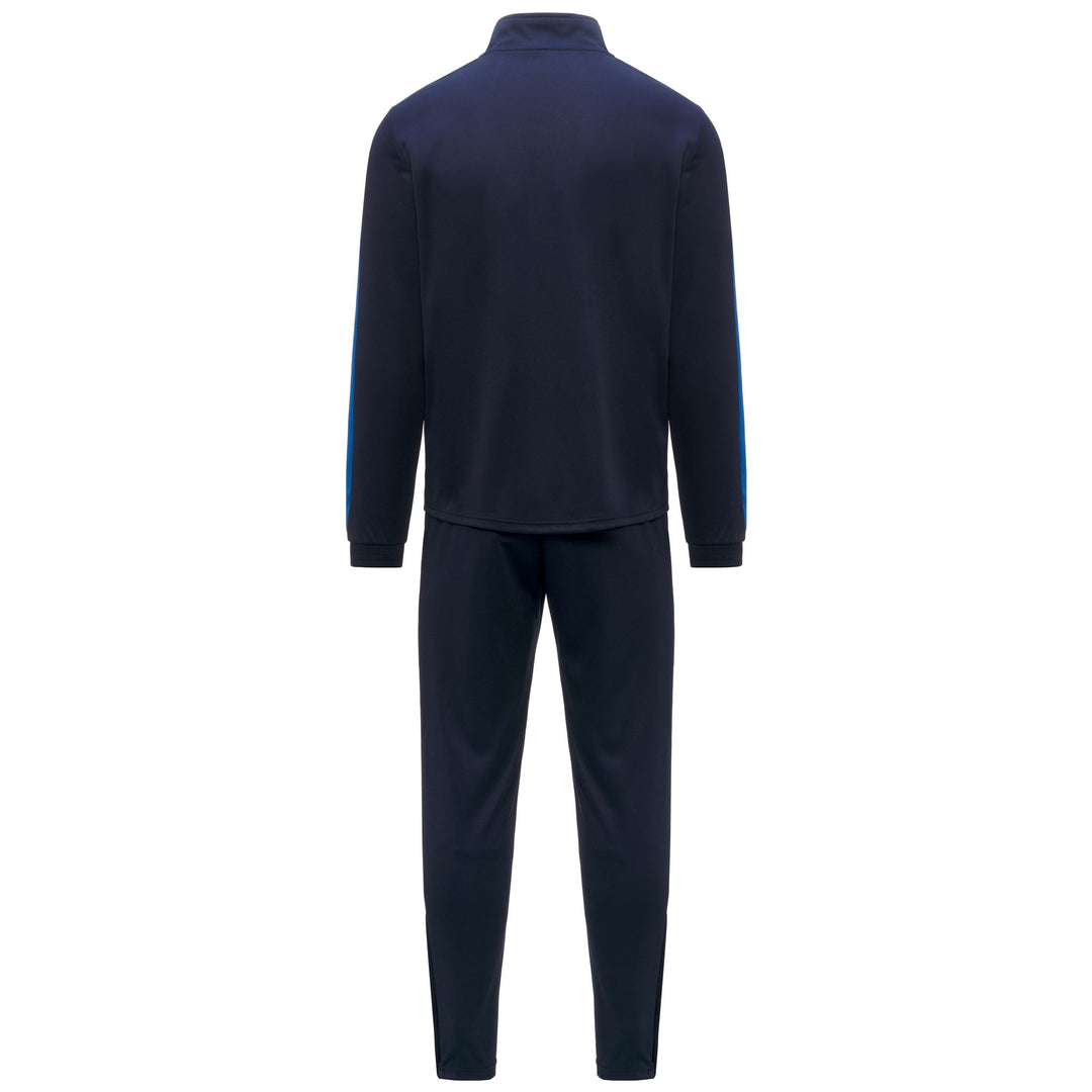 Survêtement de football bleu pour homme, coupe ajustée, en tissu piqué tricot main
