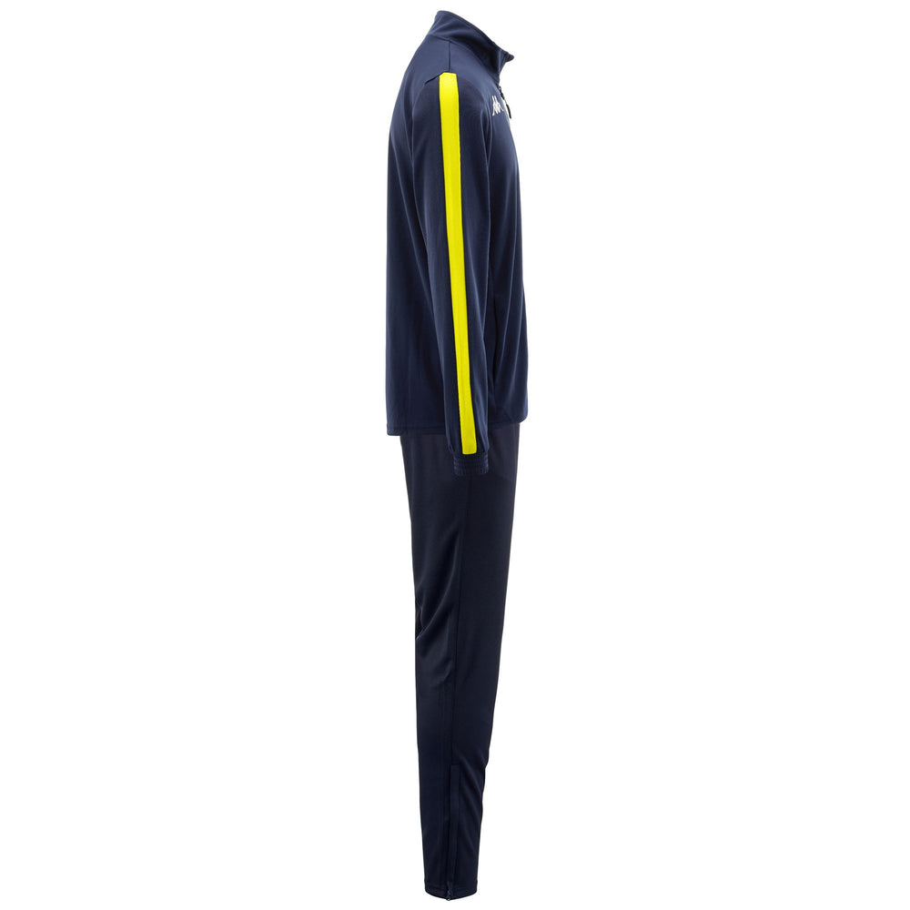Survêtement de football bleu pour homme, coupe ajustée, en tissu piqué tricot 02