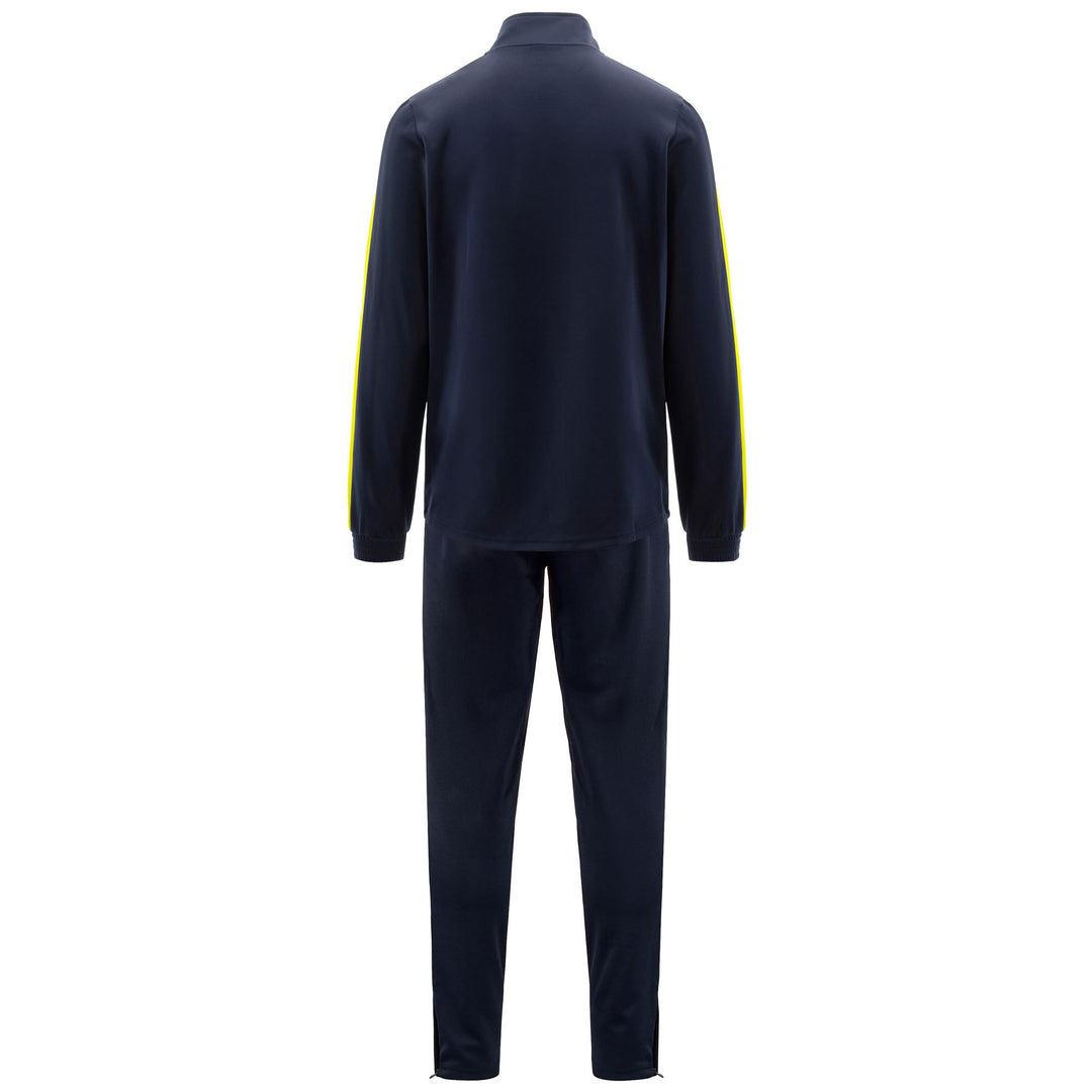Survêtement de football bleu pour homme, coupe ajustée, en tissu piqué tricot main