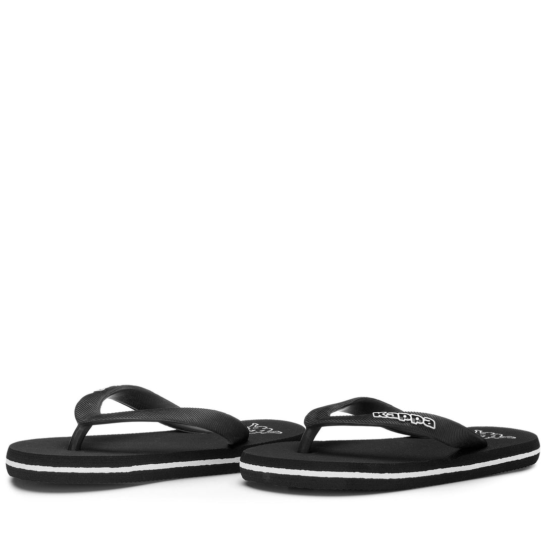 Black White Kids Swimming Flip-Flops. 01