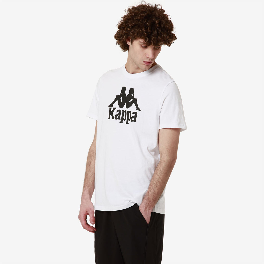 T-ShirtsTop Man AUTHENTIC   ESTESSI T-Shirt WHITE-BLACK Dressed Front Double		