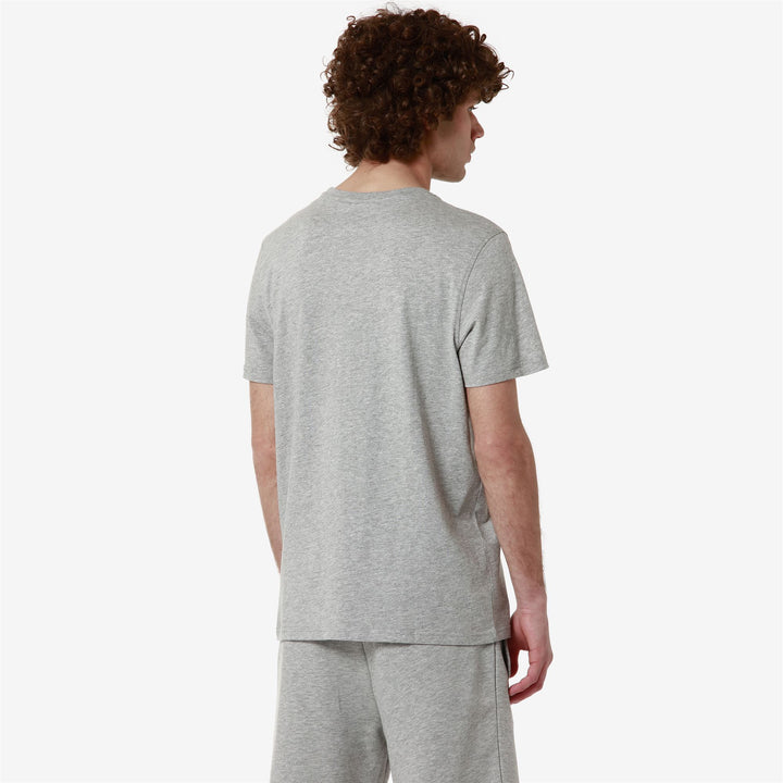 T-ShirtsTop Man AUTHENTIC   ESTESSI T-Shirt GREY MD MEL-WHITE ANTIQUE Detail Double				