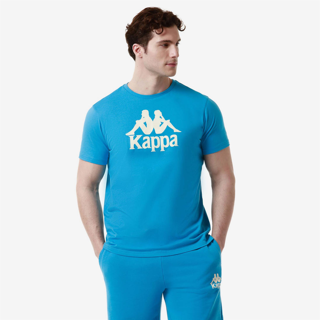 T-ShirtsTop Man AUTHENTIC   ESTESSI T-Shirt BLUE MALIBU - WHITE ANTIQUE Detail (jpg Rgb)			
