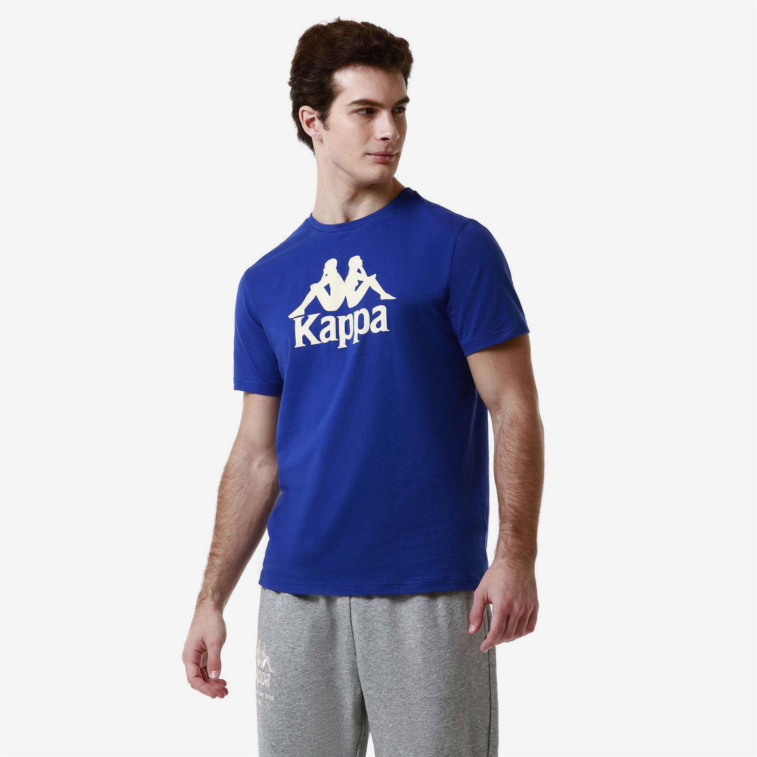 T-ShirtsTop Man AUTHENTIC   ESTESSI T-Shirt BLUE ROYAL-WHITE ANTIQUE Detail (jpg Rgb)			