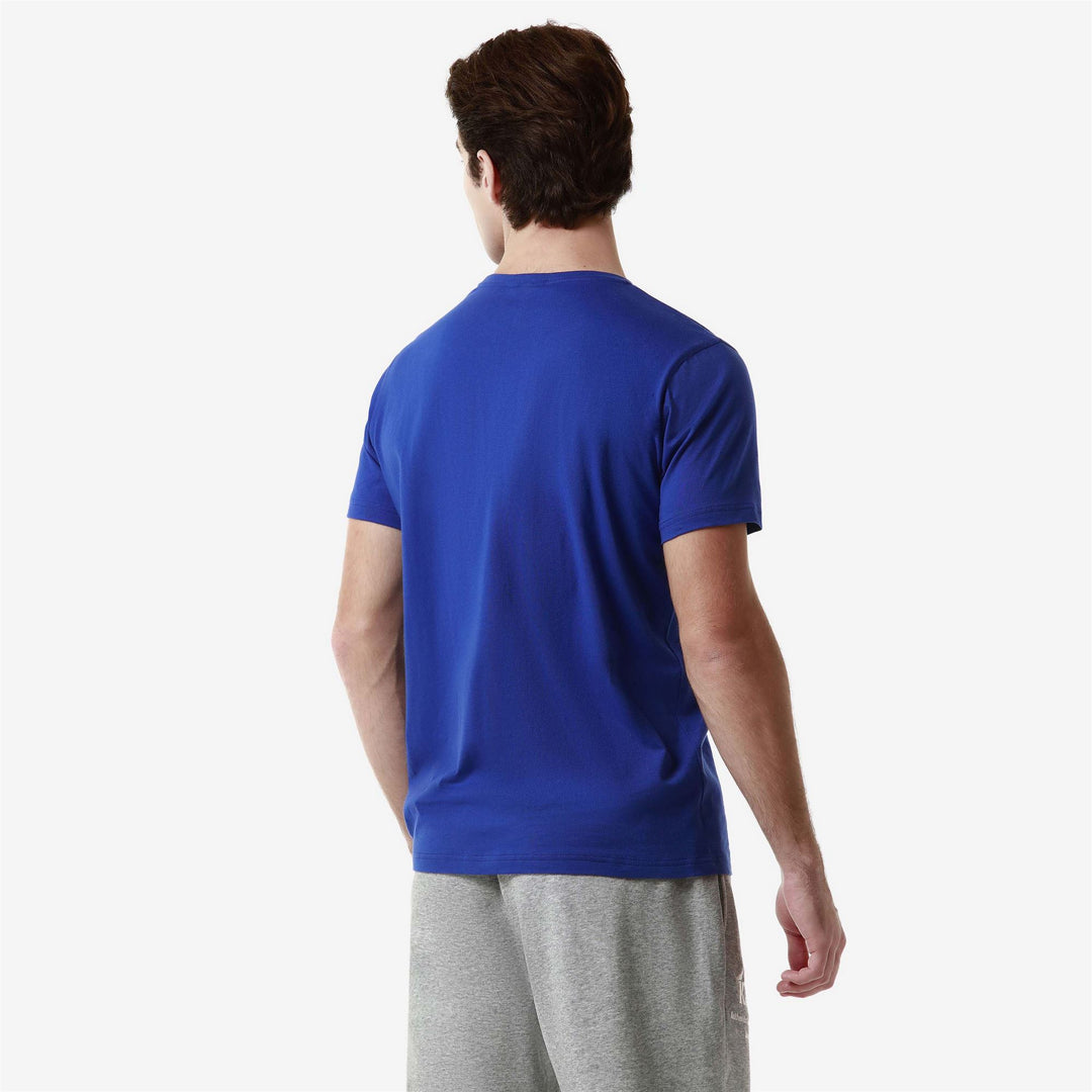 T-ShirtsTop Man AUTHENTIC   ESTESSI T-Shirt BLUE ROYAL-WHITE ANTIQUE Detail Double				