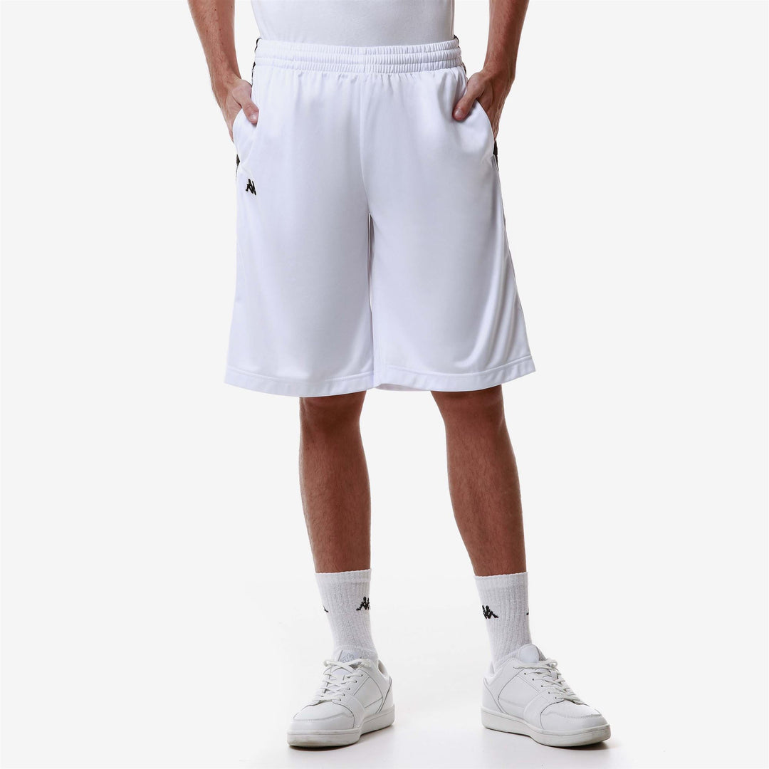 Short de sport blanc pour homme, coupe classique, en tricot brossé main