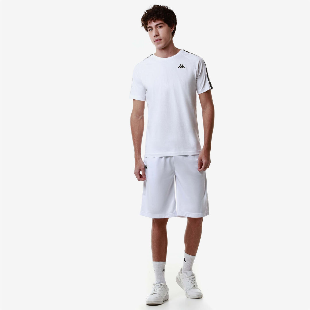 Short de sport blanc pour homme, coupe classique, en tricot brossé 01
