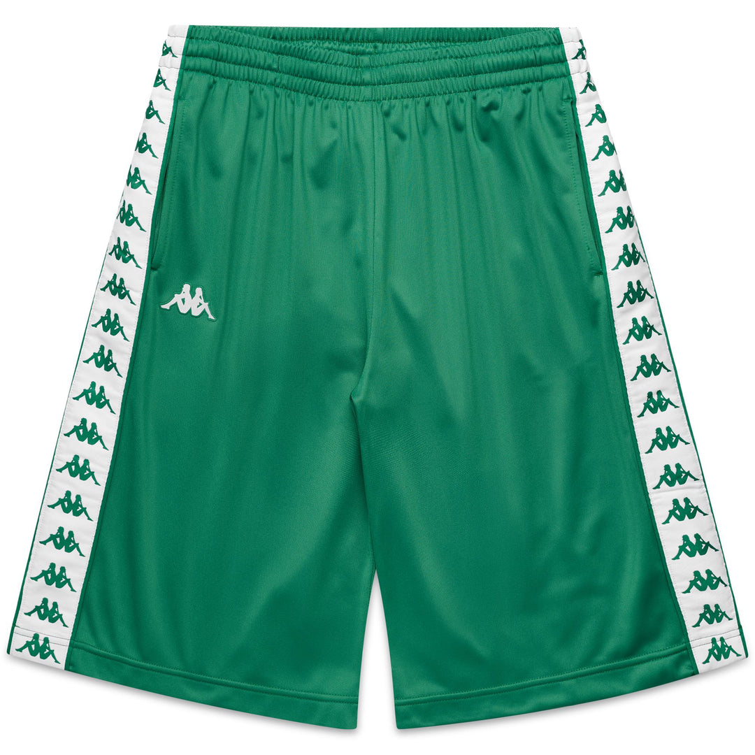 Pantalones cortos deportivos de calle blancos y verdes para hombre 01