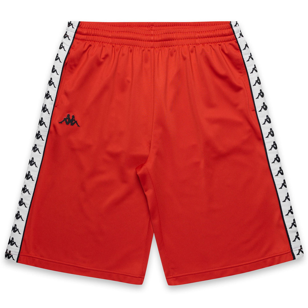 Pantalones cortos deportivos rojos para hombre con cintura elástica y bolsillos 01
