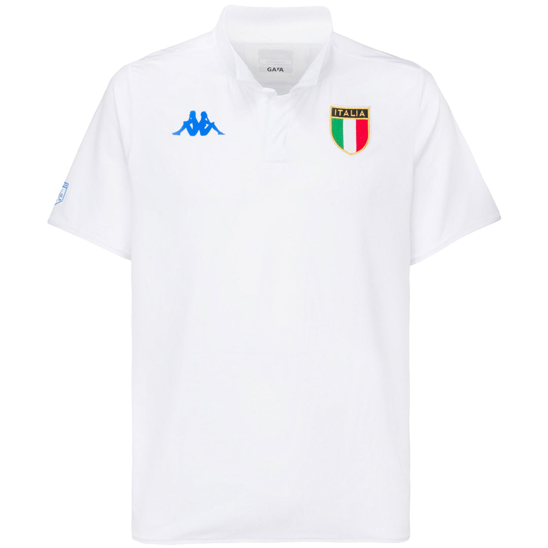 Polo de golf blanc pour homme en mélange de polyester 01