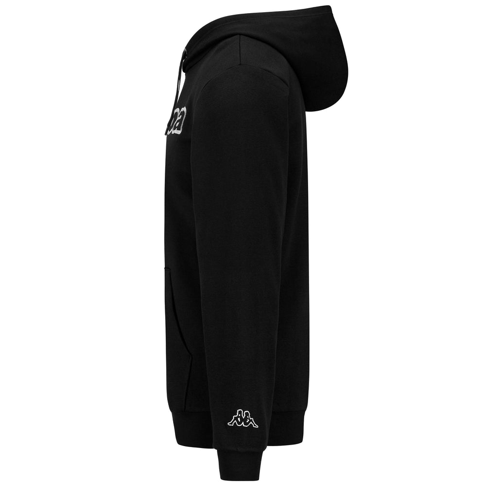 Sudadera deportiva con capucha de polar para hombre, color blanco y negro, con bolsillo tipo canguro 02
