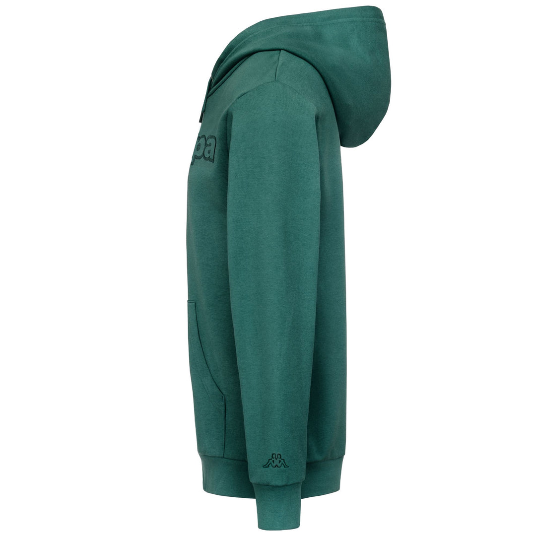 Green Men's Fleece Hoodie with Kangaroo Pocket main
