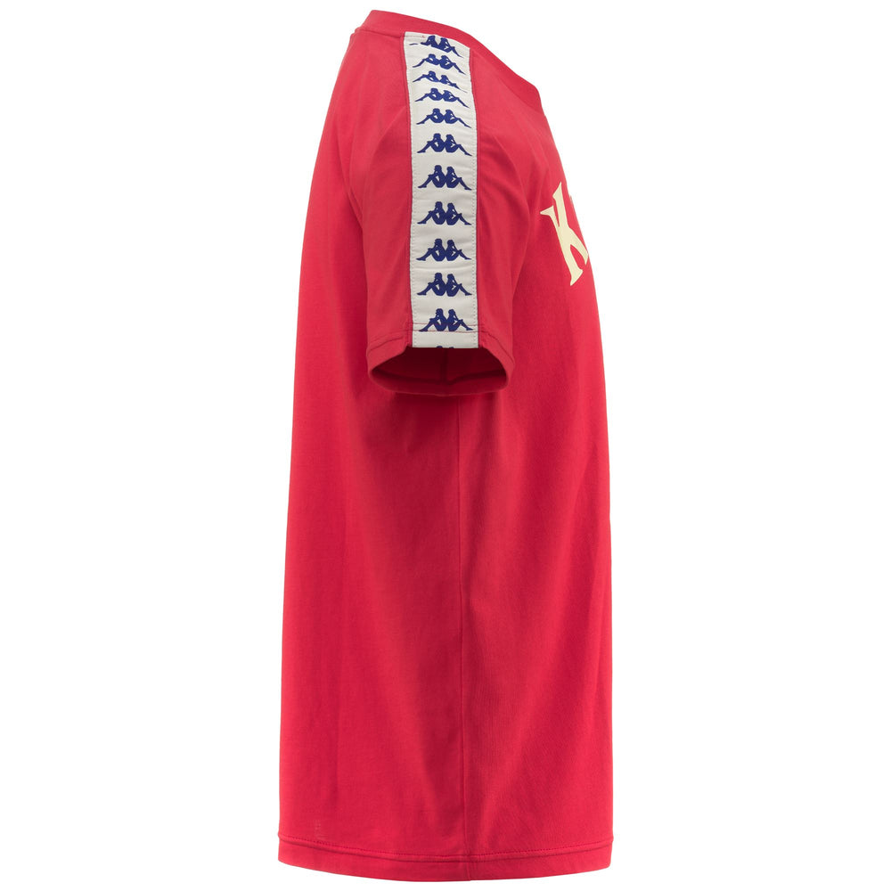 T-ShirtsTop Man 222 BANDA    BALIMA T-Shirt RED-WHITE ANTIQUE Dressed Front (jpg Rgb)	