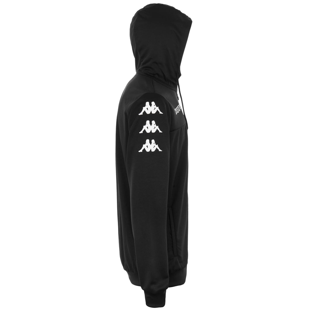 Felpa con cappuccio nera da uomo, vestibilità regolare, in pile, ideale per l'allenamento di calcio. main