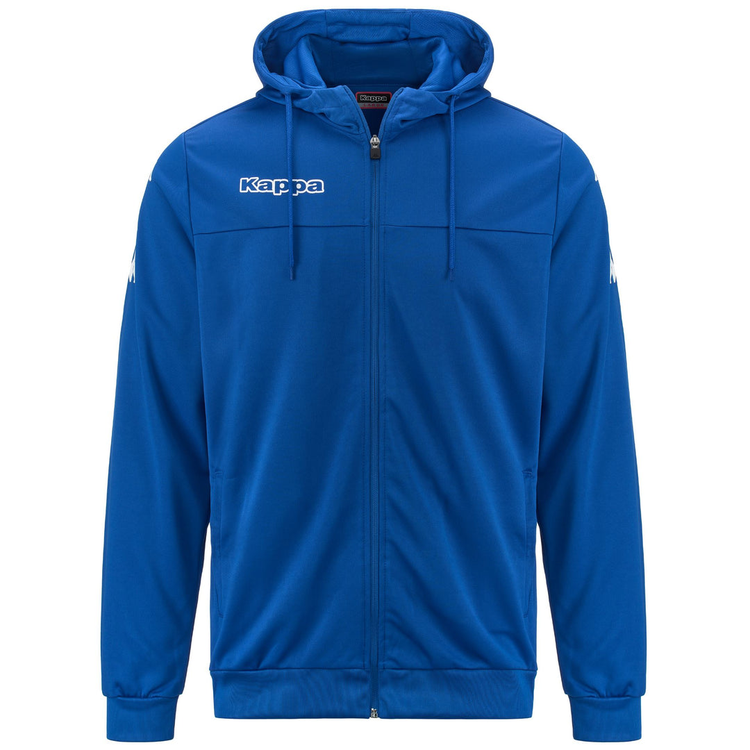 Sweat à capuche bleu pour homme, coupe classique, en tissu interlock brossé 01