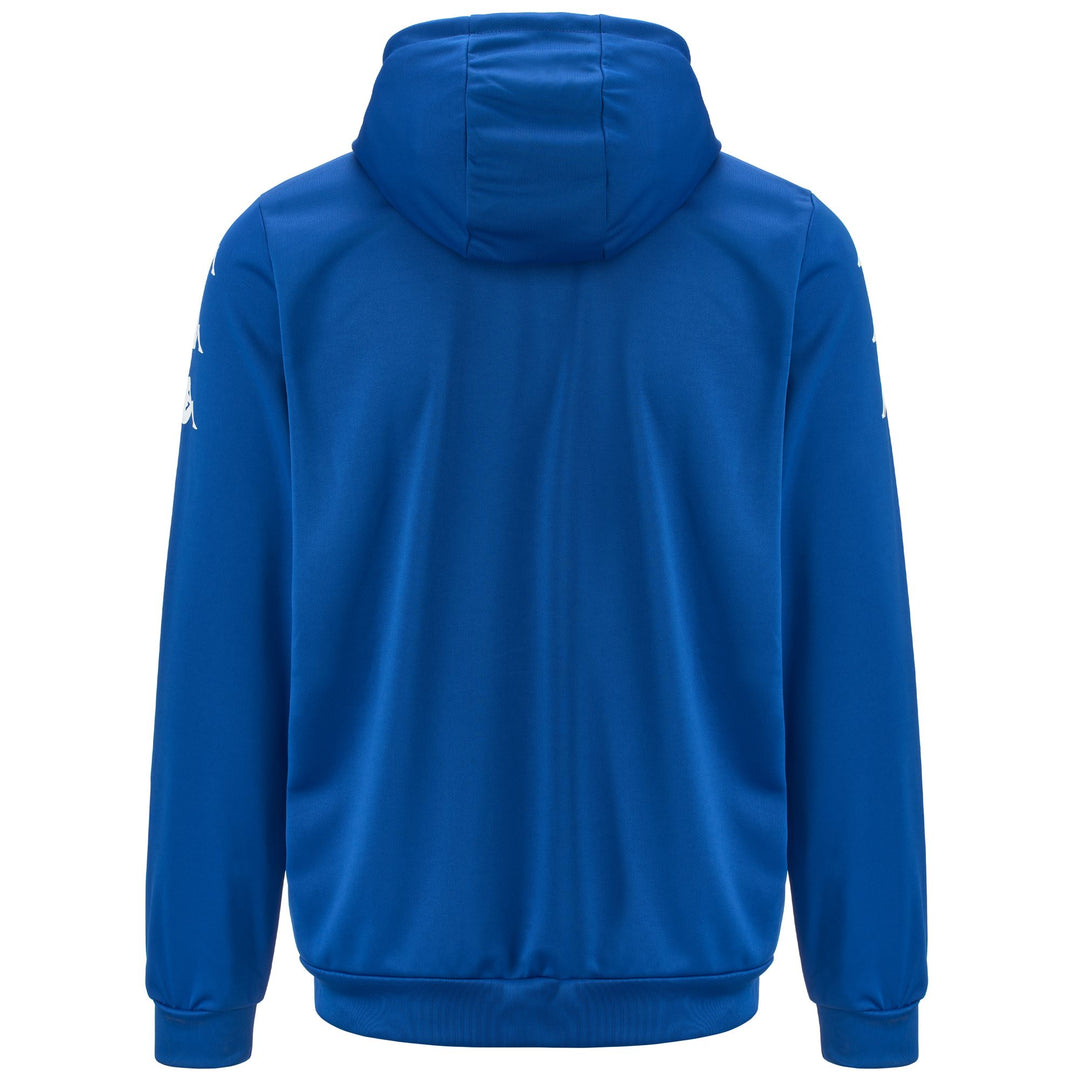 Felpa con cappuccio da uomo blu, vestibilità regolare, in tessuto interlock spazzolato. main