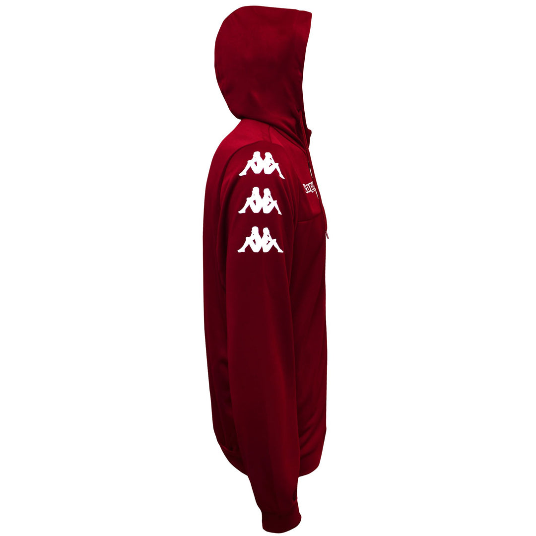 Sudadera con capucha de forro polar roja de corte regular para hombre, ideal para jugar al fútbol. main