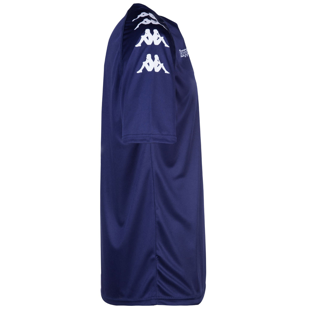 Maglia da allenamento da calcio da uomo blu, vestibilità regolare, in tessuto interlock. main