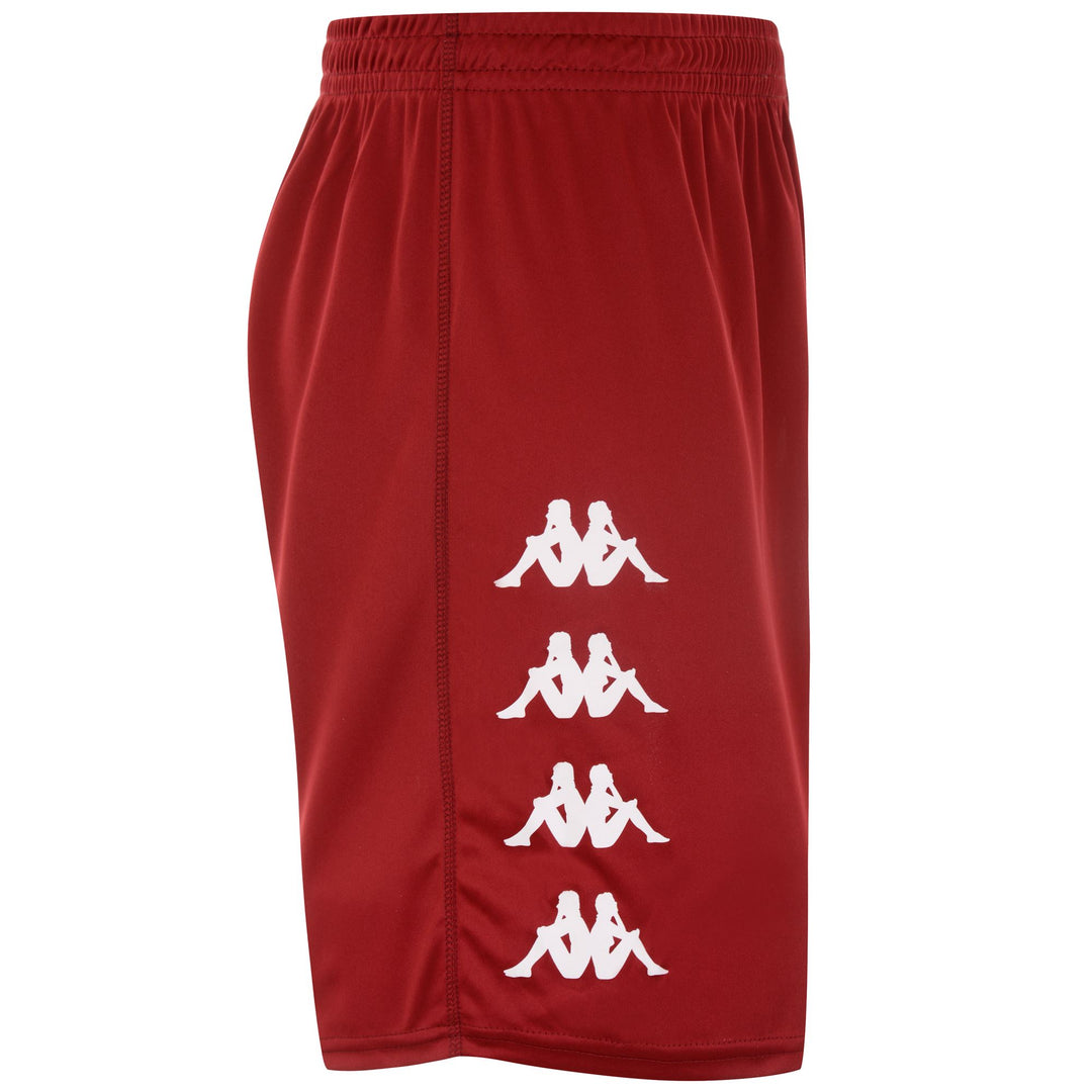 Short d'entraînement de football rouge pour homme, coupe classique, en tissu interlock main