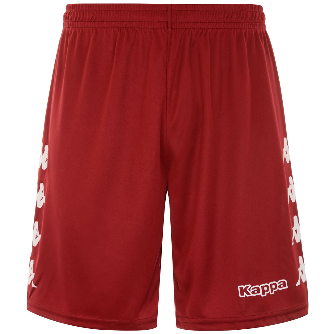 Pantalones cortos de fútbol rojos en tejido interlock con corte regular para hombre 01