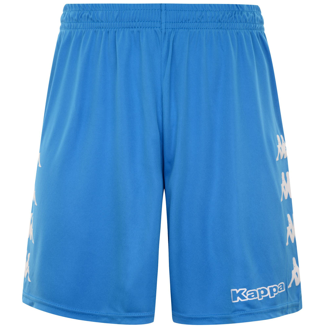 Azure Blue Men's Football Training Shorts with Elastic Drawcord 01